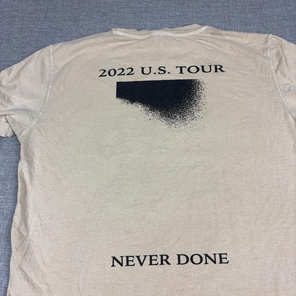 Diesel Shirt Mens Large Beige 2022 U.S. Tour Never Done Graphic Tee Cotton - Picture 14 of 15